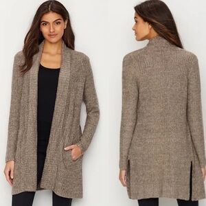 Barefoot Dreams Montecito Cardigan Cozychic Lite Driftwood Taupe Brown Grey XL